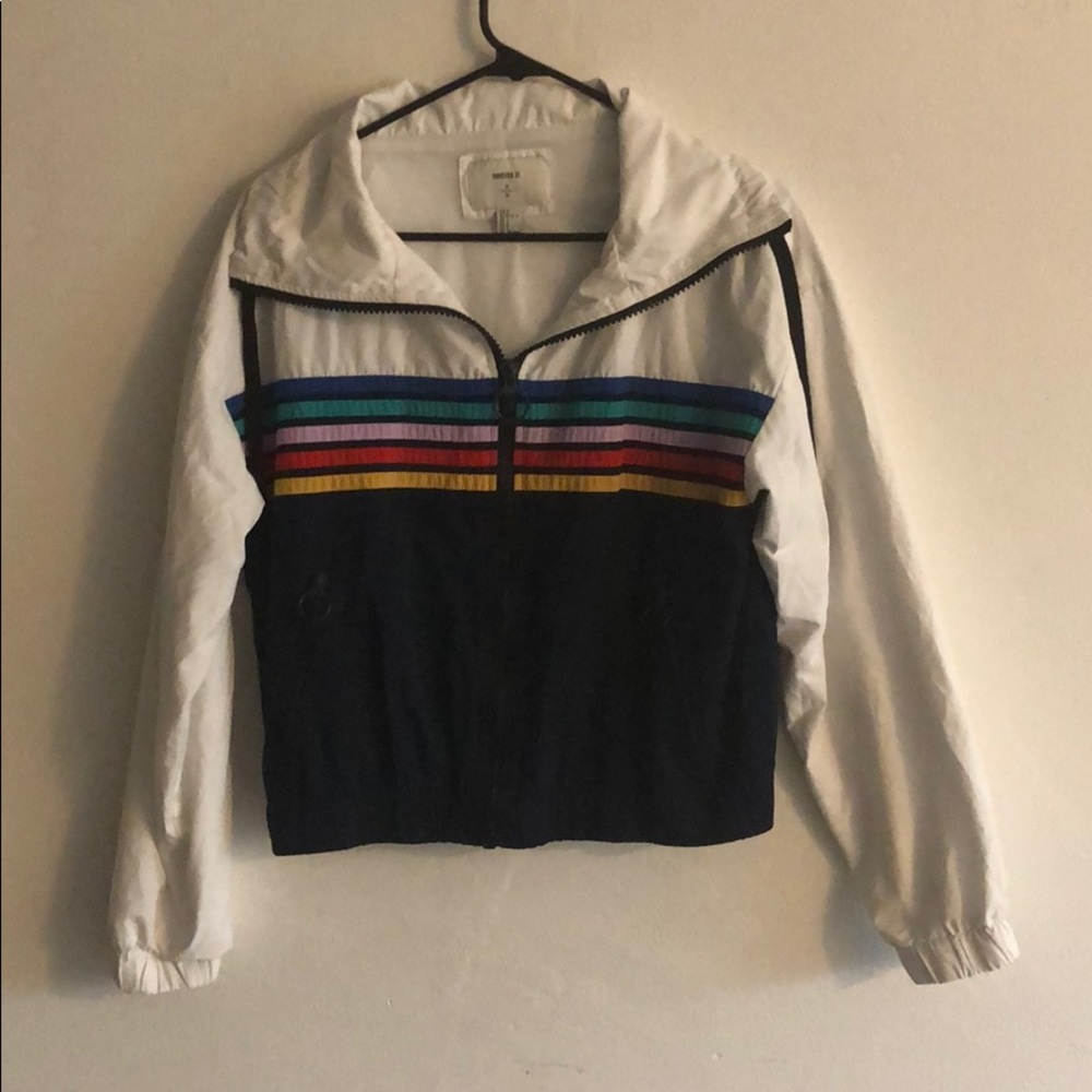 Forever 21 Rainbow Zip up windbreaker